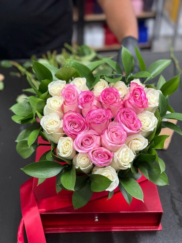 Large Heart Rose Box and Chocolate